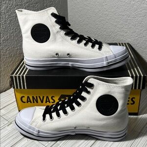 Mitchell & Ness Hood conference 55 white high top sneakers Size W 8.5 M 6.5